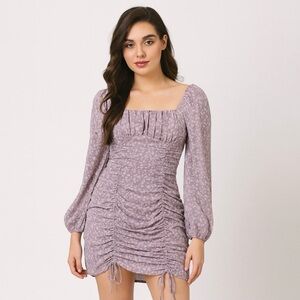 NWT Cotton Candy Lilac Coquette Milkmaid Cottagecore Floral Mini Dress Sz M